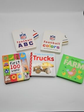 NFL Football Colors & ABC Board Book Pair, board book lot, baby, toddler